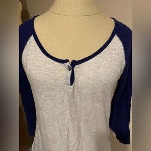 Vintage baseball tee size medium heather middle navy sleeves